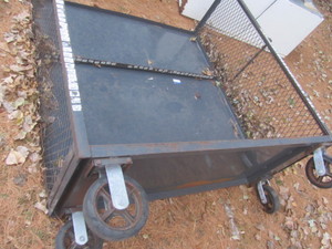 Roller cart, three sided with shelf...