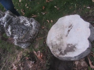 Cement water feature, two piece...