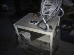 Metal cart with electronics & fan, ...