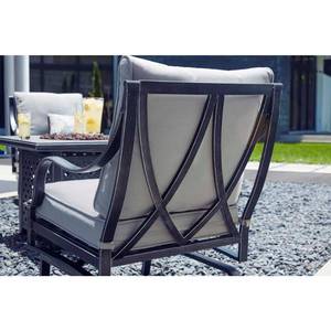 lot 103 image: Hampton Bay (4 PACK CHAIRS) Highland Point Aluminum and Steel Conversation Set with Gray Cushions - CHAIRS ONLY FG-TUL5PCFCALWC