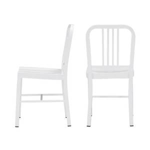 lot 110 image: Stylewell Kipling White Metal Dining Chair (Set of 2) (15.94 in. W x 32.67 in. H) CM806-18-WHT