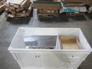 lot 124 image: Foremost Naples 48 in. W x 21-58 in. D x 34 in. H Vanity Cabinet Only in White NAWA4821D