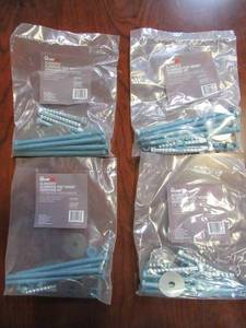 lot 773 image: (4-Packs) Fiberon Elements Railing Black Aluminum Post Mount Hardware, AL POST HARDWARE KIT - NEW
