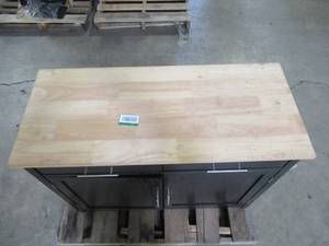 lot 138 image: Stylewell Glenville Black Kitchen Cart with 2 Drawers SK17787Cr2-EBB