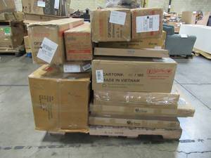 lot 203 image: WHOLESALE MIXED PALLET OF INDOOR FURNITURE AND HOME DECOR