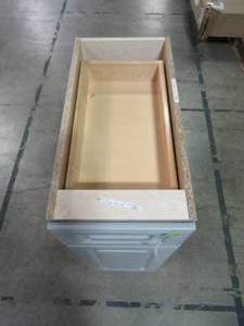lot 213 image: Hampton Bay Designer Series Elgin Assembled 12x34.5x23.75 in. Base Kitchen Cabinet in Heron Gray B12-ELGR