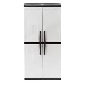 lot 307 image: HDX 35 in. W 4 Shelf Plastic Multi-Purpose Cabinet in Gray, 221872