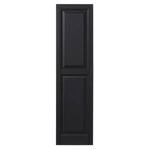 lot 611 image: 2 Pair of Ply Gem 15 in. x 63 in. Raised Panel Polypropylene Shutters Pair in Black, VINRP156333