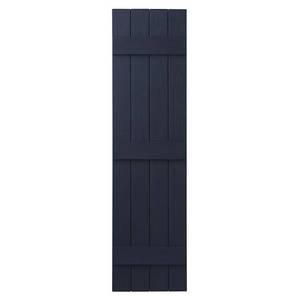 lot 614 image: 1 Pair of Ply Gem 15 in. x 55 in. Polypropylene 4-Board Closed Board and Batten Shutters in Dark Navy, VIN4C155595