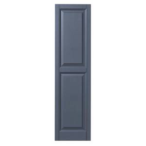 lot 617 image: 1 Pair Ply Gem 15 in. x 55 in. Raised Panel Polypropylene Shutters in Blue, VINRP155541