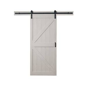lot 625 image: Truporte K Design 36 in. x 84 in. Ashen White Finished MDF Sliding Barn Door with Hardware Kit, BD052C01AW1AWE36084