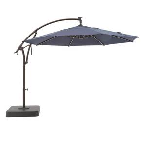 lot 626 image: Hampton Bay 11 ft. Aluminum Cantilever Solar LED Offset Patio Umbrella in Midnight, YJAF052-MI