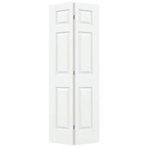 lot 629 image: Jeld-wen 36 in. x 80 in. Woodgrain 6-Panel Hollow Core Molded Interior Closet Bi-fold Door, THDJW160600124