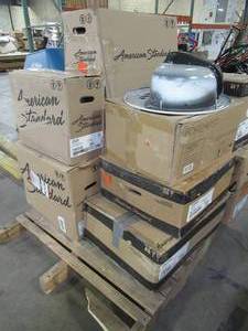 lot 310 image: WHOLESALE MIXED PALLET OF MISCELLANEOUS TOILET TANKSBOWLS, SINKS AND MORE