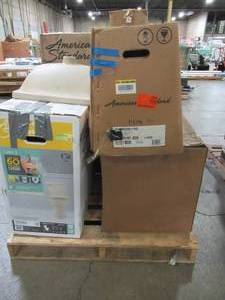lot 311 image: WHOLESALE MIXED PALLET OF MISCELLANEOUS TOILET TANKSBOWLS, SINKS AND MORE