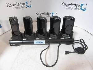 Lot of 5 Zebra Handheld Barcode scanners with charging station
