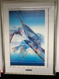 lot 71 image: Large Excellent Hand Signed MICHAEL JOHN MARCH Framed Lithograph