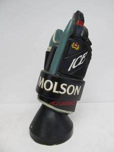 lot 20 image: Very Cool MOLSON Beer Advertising Hockey Glove Display