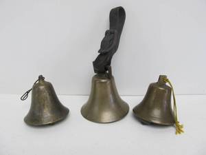 lot 80 image: 3 Antique Heavy Brass Bells