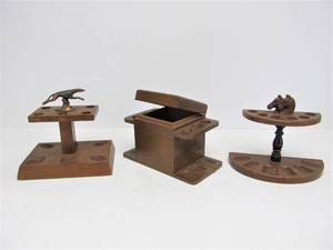 lot 92 image: 3 Vintage Smoking Pipe Racks