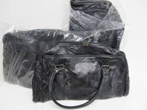 lot 99 image: Lot of 4 Brand New Black Leather Satchels