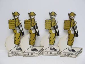 lot 36 image: Lot of 4 Original Vintage WW1 Soldier NOS Punch Cards