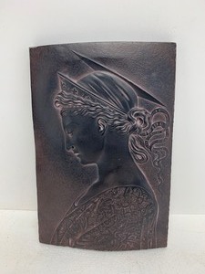 lot 38 image: Cecelia Goddess of Music Raised Cameo Stone Wall Plaque