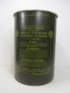 lot 119 image: Large Vintage Department of Defense Water Barrel wLid