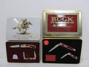 lot 181 image: Unused Winchester & Buck Limited Edition Folding Knife Sets