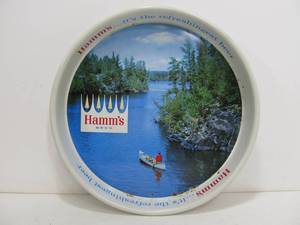 lot 191 image: Vintage 1970s HAMMS Advertising Metal Beer Tray