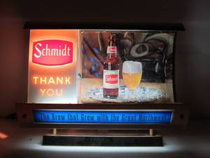 lot 194 image: Vintage Lighted SCHMIDT BEER Advertising Cash Register Sign