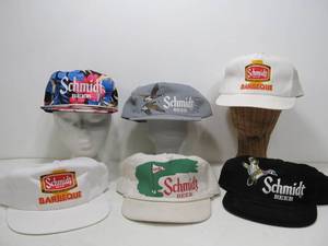 lot 206 image: Great Lot of Vintage SCHMIDT Beer Hats