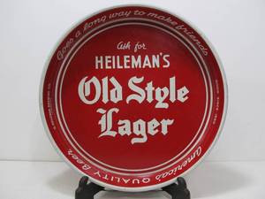 lot 207 image: Vintage 1950s Era Heilemans OLD STYLE Lager Metal Beer Tray