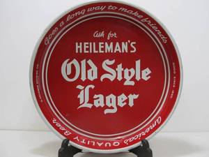 lot 209 image: Vintage 1950s Era Heilemans OLD STYLE Lager Metal Beer Tray