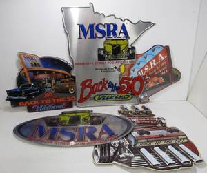 lot 212 image: Lot of MSRA Back To The 50s Street Rod Show Metal Signs