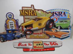 lot 214 image: Lot of MSRA Back To The 50s Street Rod Show Metal Signs