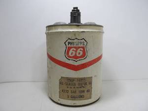 lot 222 image: Vintage PHILLIPS 66 Empty 5 Gallon Oil Can