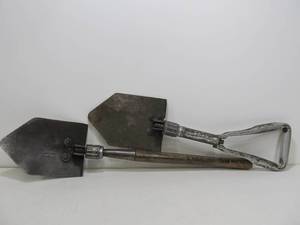 lot 242 image: 2 Vintage Military Foxhole etc Folding Shovels