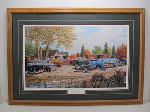 lot 272 image: Signed & Numbered KEN ZYLLA Framed Print - Junkyard Relics