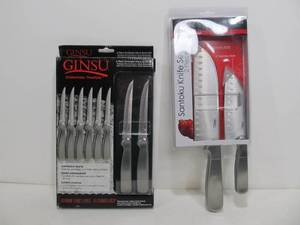 lot 109 image: Brand New Santoku Knife Set & 6-Piece Steak Knife Set