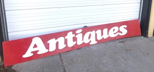 lot 35 image: LARGE Metal ANTIQUES 8 Advertising Sign