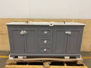 lot 3 image: RYLA 72 DOUBLE BATHROOM VANITY IN DARK GRAY