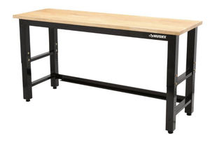 lot 9 image: HUSKY 6 ft. Adjustable Height Solid Wood Top Workbench