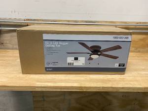 lot 12 image: HUGGERS 52 in. LED Espresso Bronze Ceiling Fan