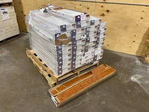 lot 32 image: HERITAGE MILL Lot of 40 Cases  1 Scrap Case of-  Oak Harvest 38 in. Thick x 4-14 in. Wide x Random Length Engineered Click Hardwood Flooring (20 sq. ft.  case).  800 total sq. ft.