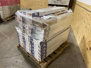 lot 33 image: HERITAGE MILL Lot of 31 Cases of-  American Birch Silvered 38 in. Thick x 4-34 in. Wide x Random Length Engineered Click Wood Flooring (22.5 sq.ft.case).  697 total sq. ft.