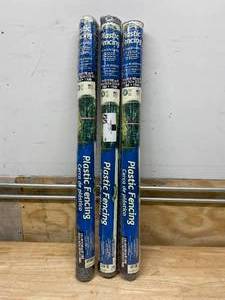 lot 49 image: GARDENEER DALEN Lot of 3-  3 ft. x 50 ft. Plastic Fencing Rolls