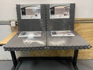 lot 54 image: TRAFFIC MASTER Lot of 6-  Gray 24 in. x 24 in. x 0.47 Foam Interlocking GymGrage Flooring (24 sq. ft.) (6-Pack)