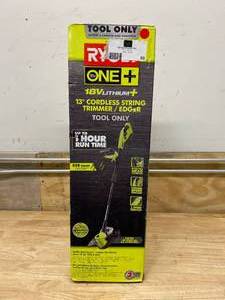 lot 65 image: RYOBI ONE 18-Volt Lithium-Ion Cordless Battery Electric String TrimmerEdger (Tool Only)