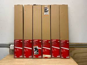 lot 82 image: HUSKY Lot of 6-  8 in. x 50 in. Slat Wall 2-Panel Packs with Trim